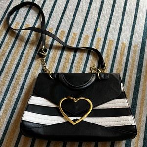 Black, white and golden bag